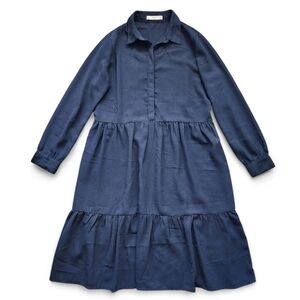 Pigalle Black Long Sleeve‎ Dobby Shirt Dress